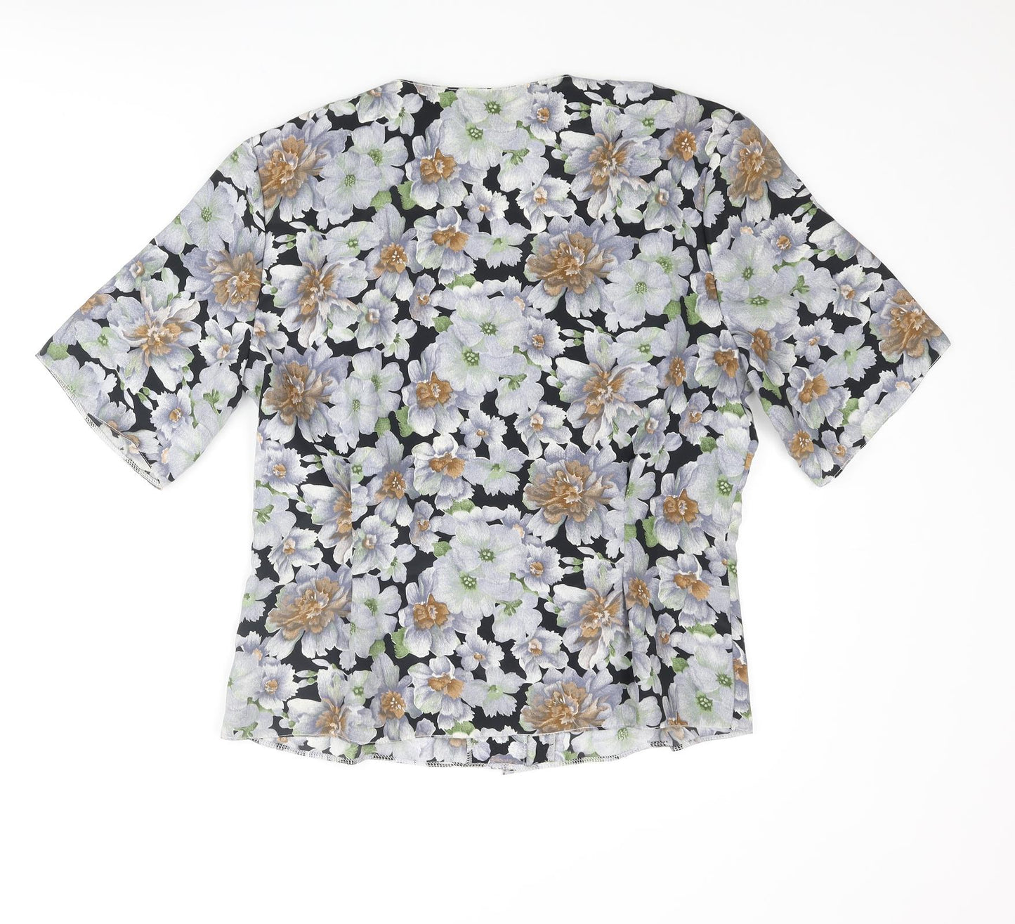 Amalita Womens Multicoloured Floral Polyester Basic Blouse Size 16 V-Neck