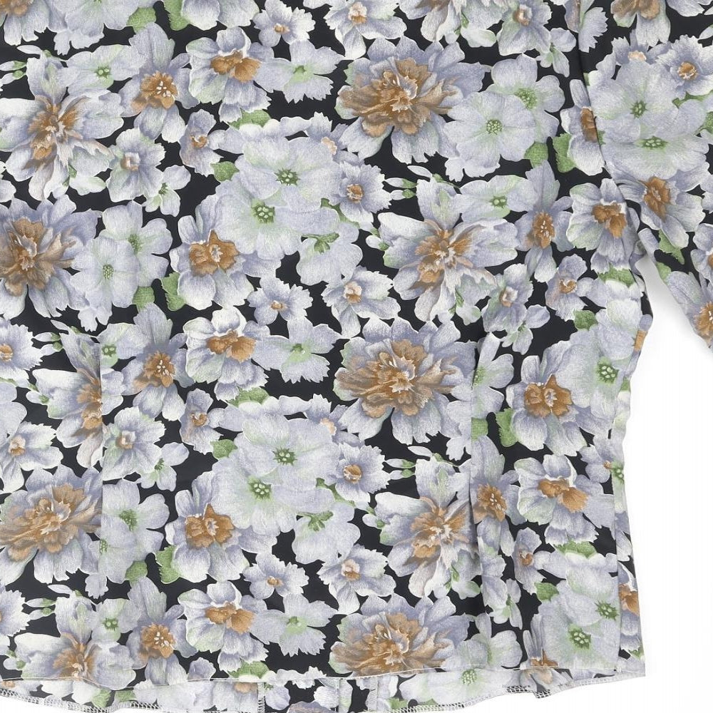 Amalita Womens Multicoloured Floral Polyester Basic Blouse Size 16 V-Neck