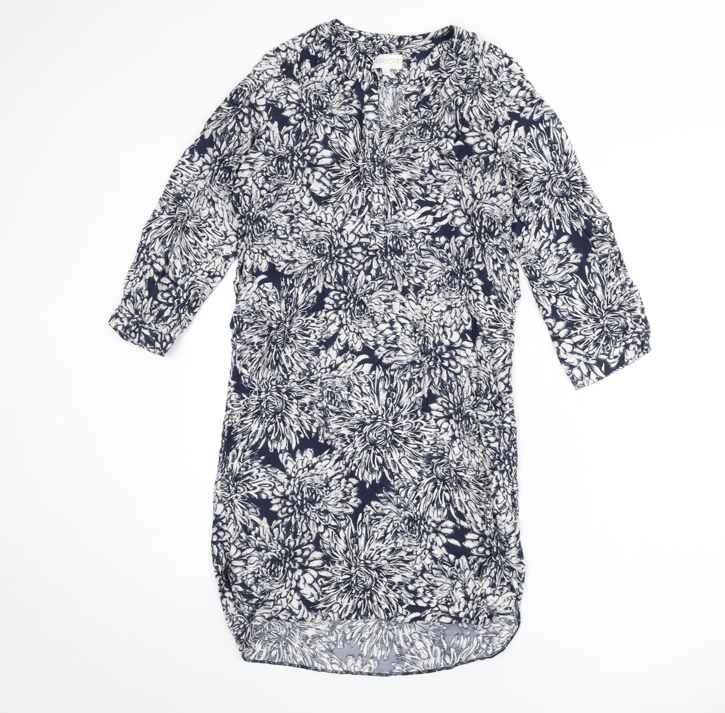 Apricot Womens Multicoloured Floral Viscose Shirt Dress Size 10 V-Neck Button