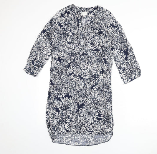 Apricot Womens Multicoloured Floral Viscose Shirt Dress Size 10 V-Neck Button