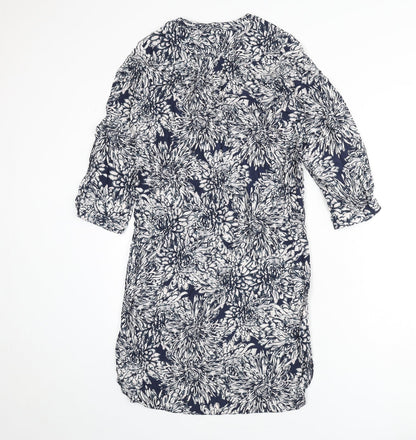 Apricot Womens Multicoloured Floral Viscose Shirt Dress Size 10 V-Neck Button