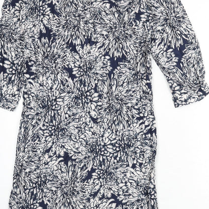 Apricot Womens Multicoloured Floral Viscose Shirt Dress Size 10 V-Neck Button
