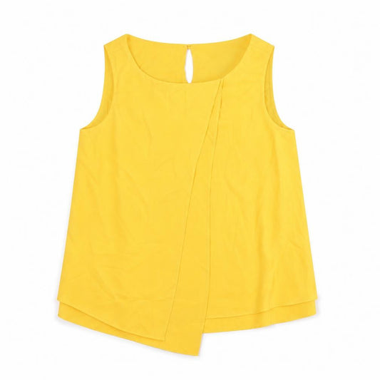 Front view of Roman women’s orange polyester basic tank, size UK 10, round neck - asymmetric