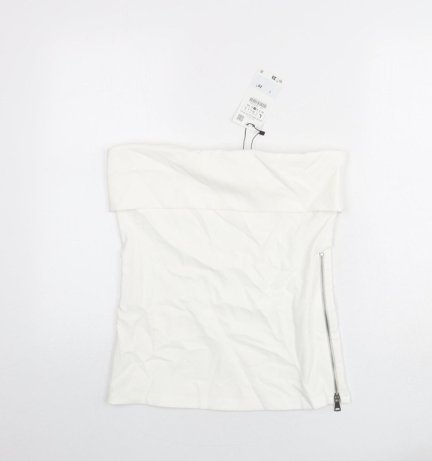 Womens UK Size L Zara White Basic T-Shirt