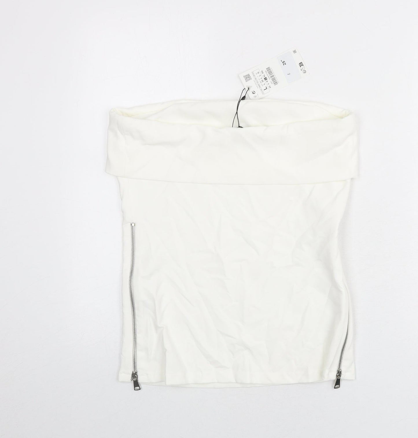 Womens UK Size L Zara White Basic T-Shirt