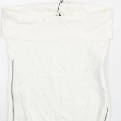 Womens UK Size L Zara White Basic T-Shirt