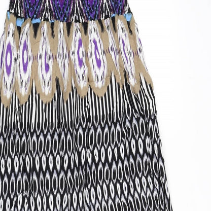 Marks and Spencer Womens Multicoloured Geometric Viscose Maxi Size 12 Halter Tie