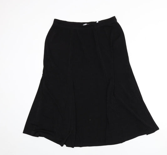 Julipa Womens Black Polyester Flare Skirt Size 14