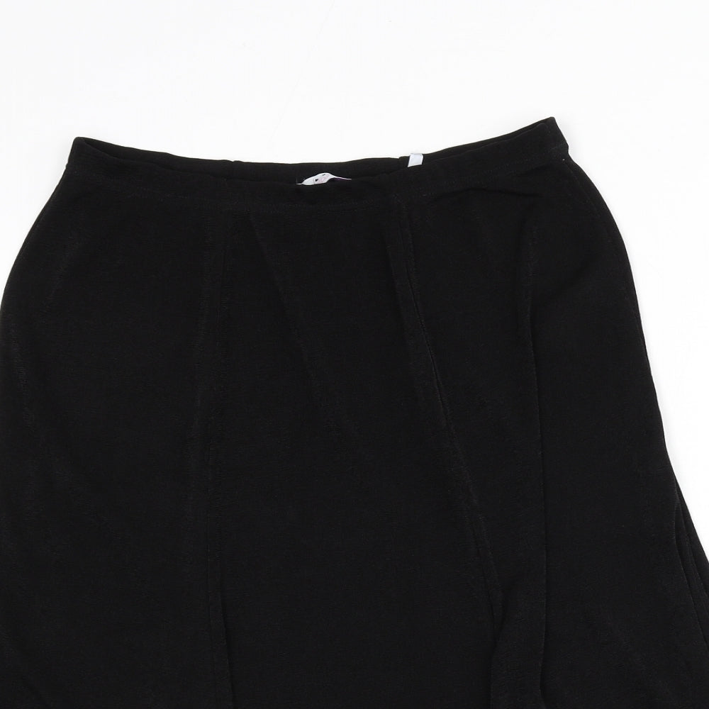 Julipa Womens Black Polyester Flare Skirt Size 14