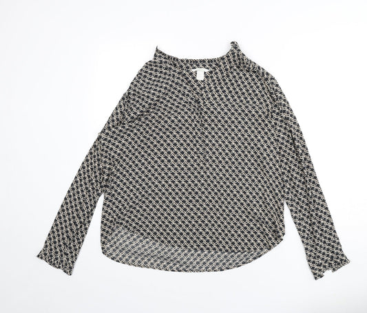 Womens UK Size 12 H&M Grey Basic Blouse