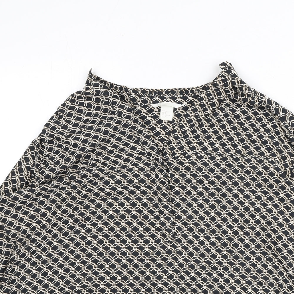 Womens UK Size 12 H&M Grey Basic Blouse