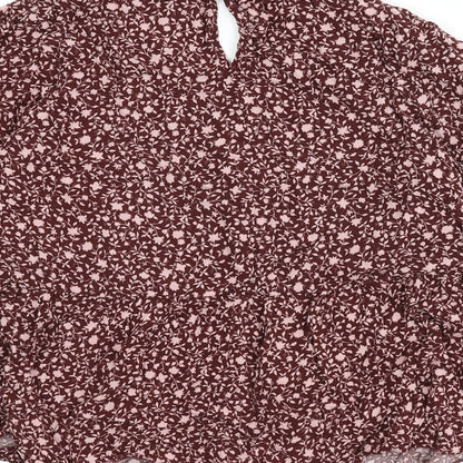 Womens UK Size 14 New London Red Cropped Blouse