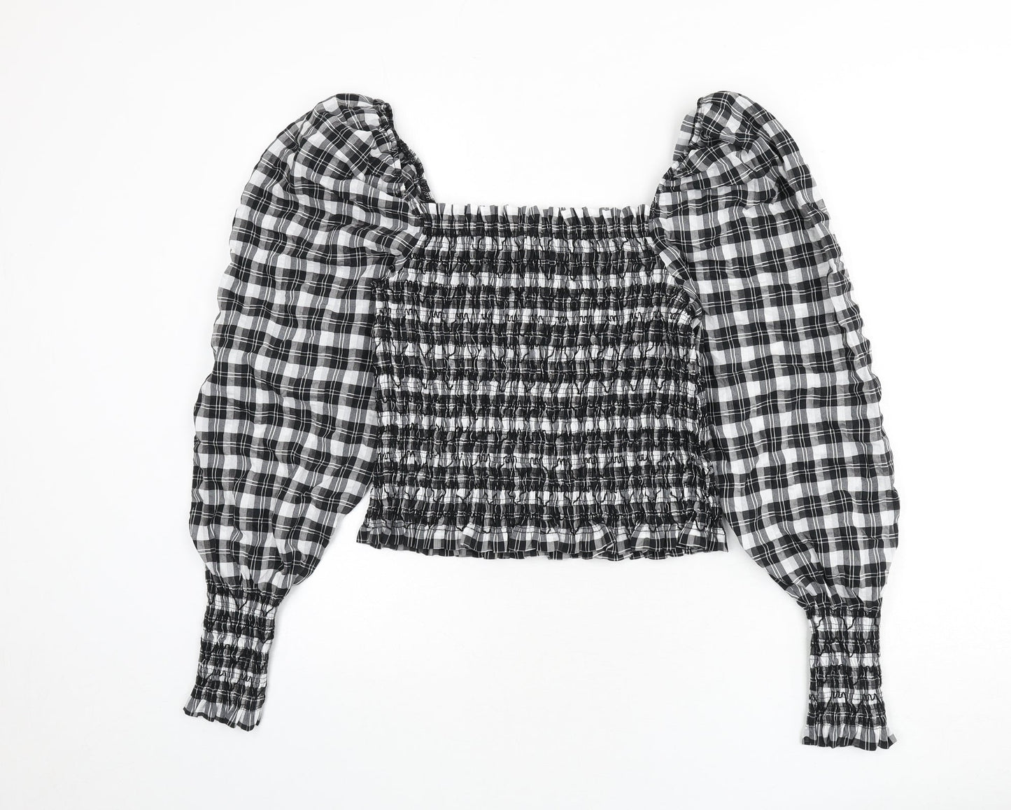 Womens UK Size M H&M Grey Cropped Blouse
