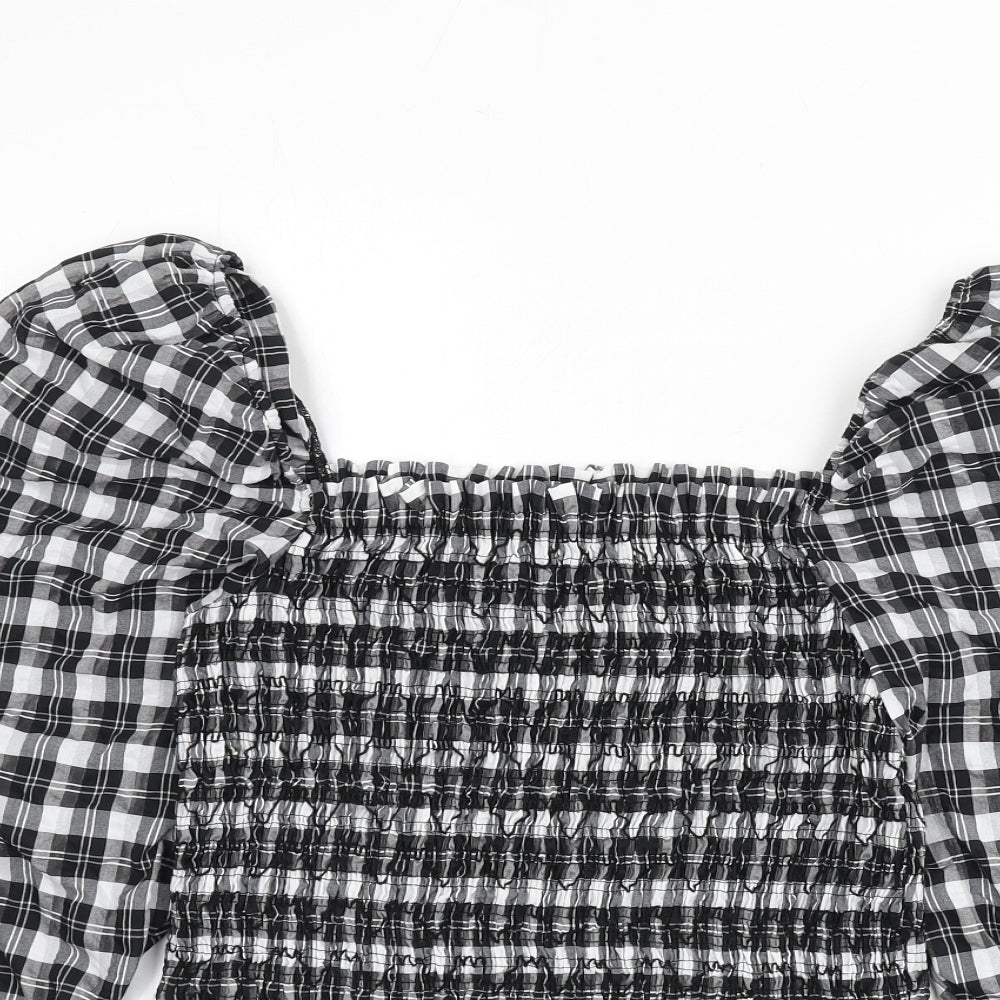Womens UK Size M H&M Grey Cropped Blouse