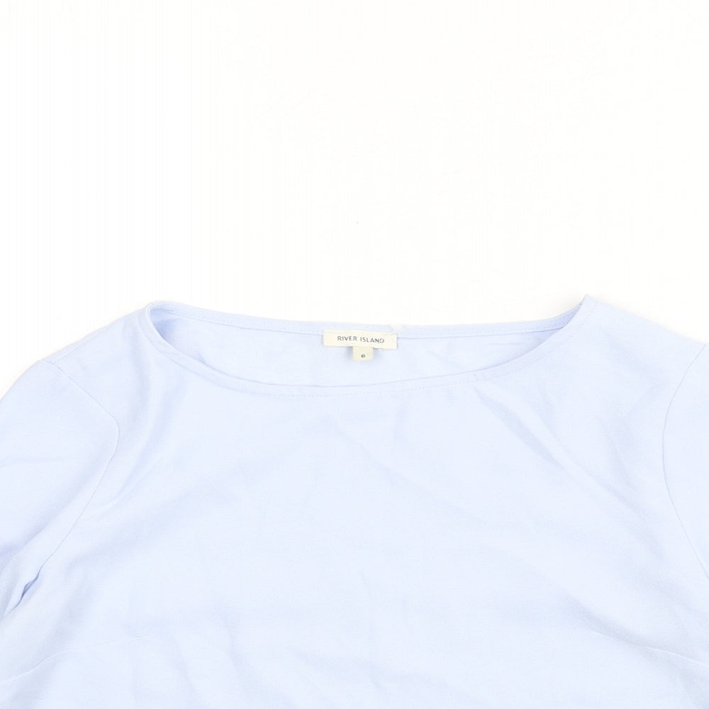 Womens UK Size 6 River Island Blue Basic Blouse