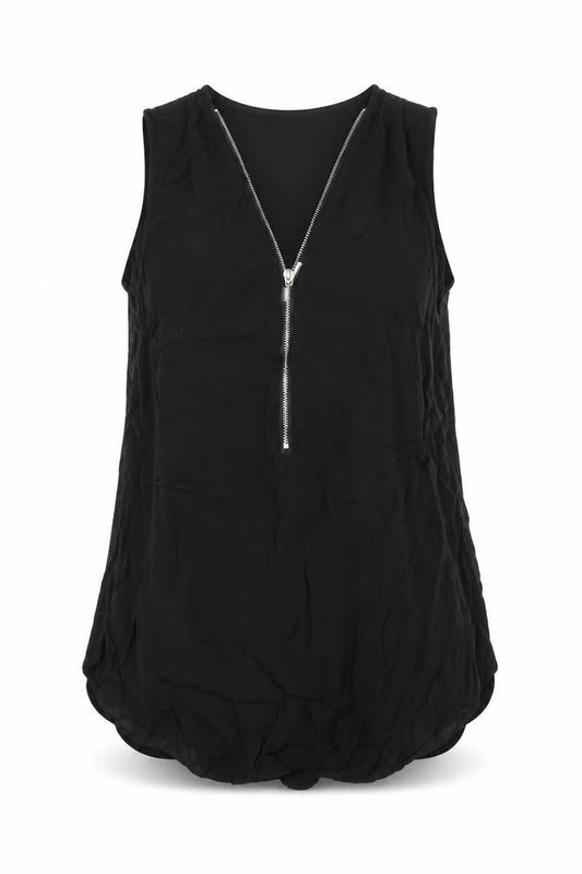 New Look Womens Black Viscose Basic Tank Size 14 V-Neck