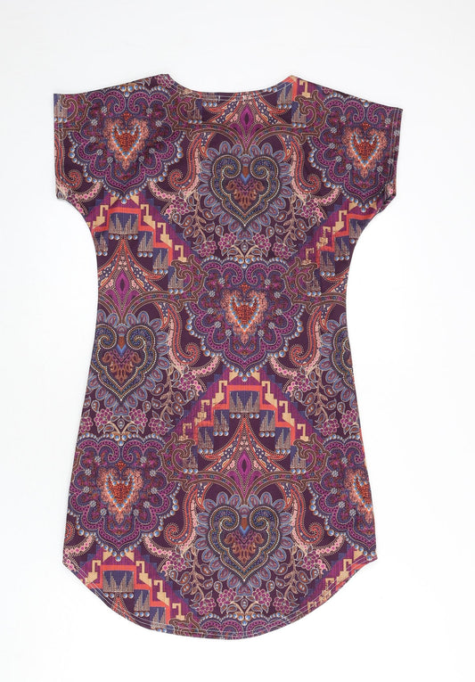 Boohoo Womens Multicoloured Geometric Polyester Bodycon Size M Round Neck Pullover - Size M/L