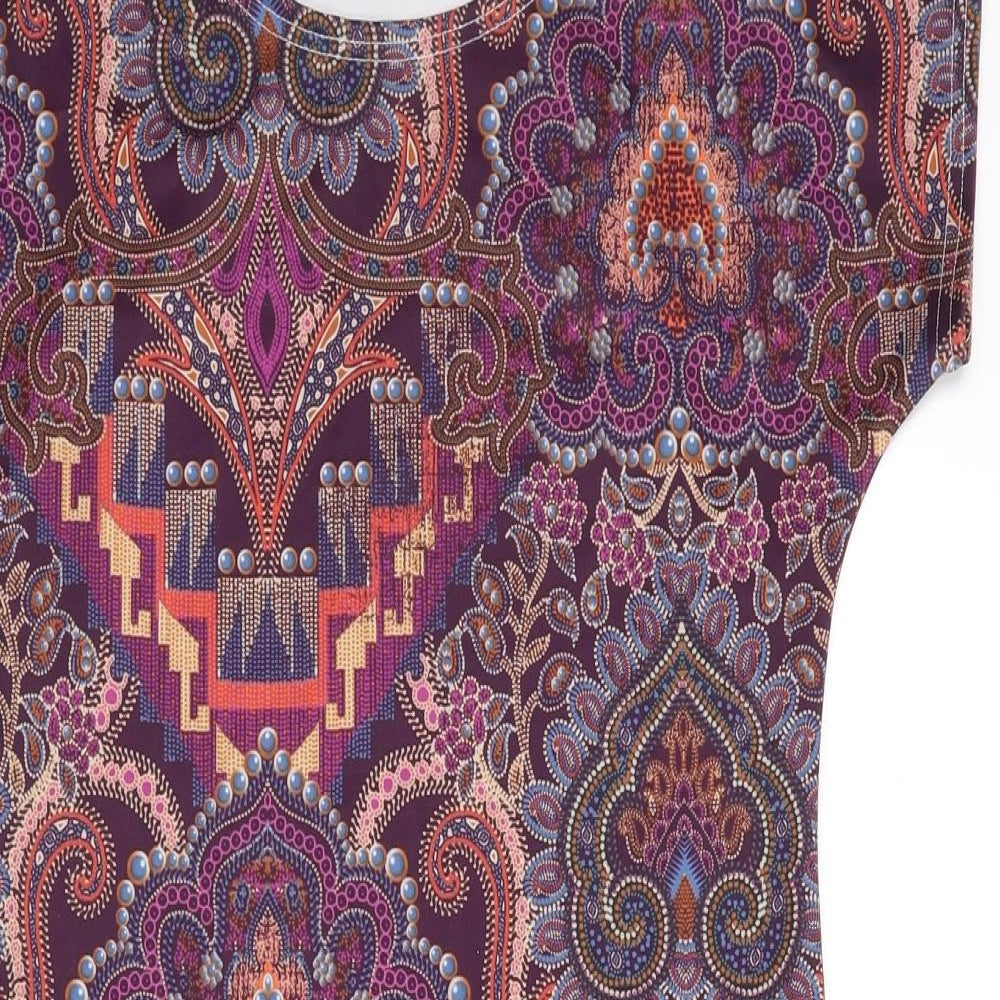 Boohoo Womens Multicoloured Geometric Polyester Bodycon Size M Round Neck Pullover - Size M/L