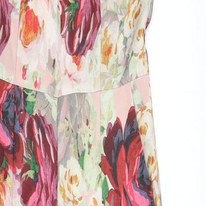 NEXT Womens Multicoloured Floral Polyester Jumpsuit One-Piece Size 10 L27 in Button - Lace Trim