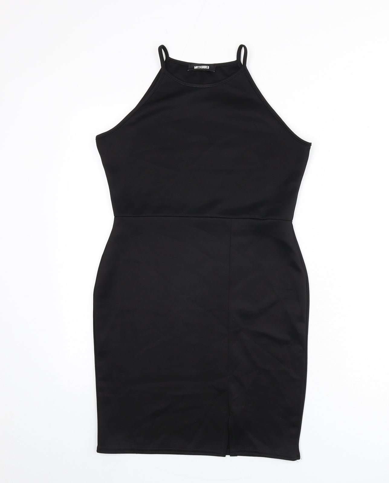 Missguided Womens Black Polyester Bodycon Size 12 Round Neck Pullover