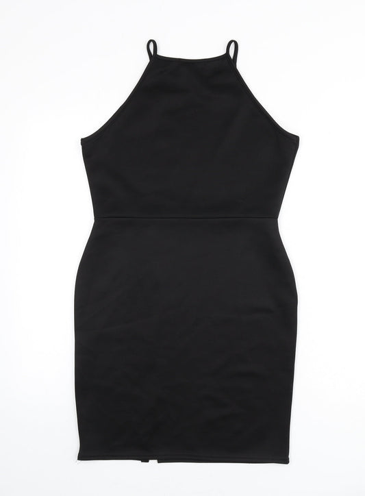 Missguided Womens Black Polyester Bodycon Size 12 Round Neck Pullover