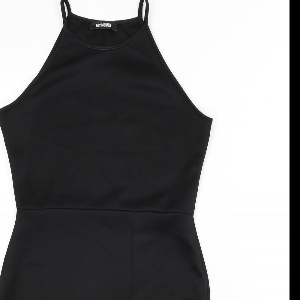 Missguided Womens Black Polyester Bodycon Size 12 Round Neck Pullover