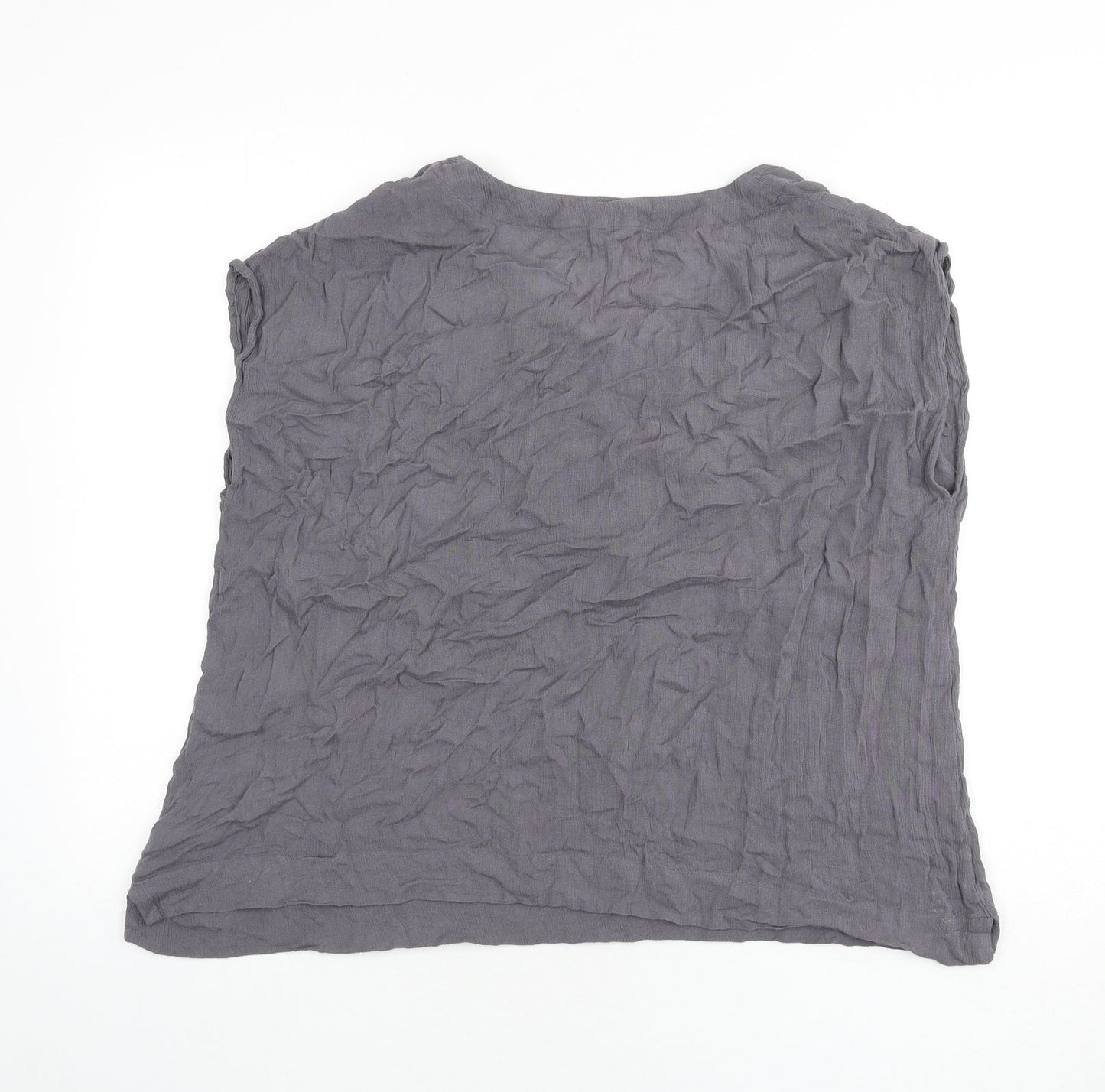 Nomad Womens Grey Viscose Basic Blouse Size 12 V-Neck