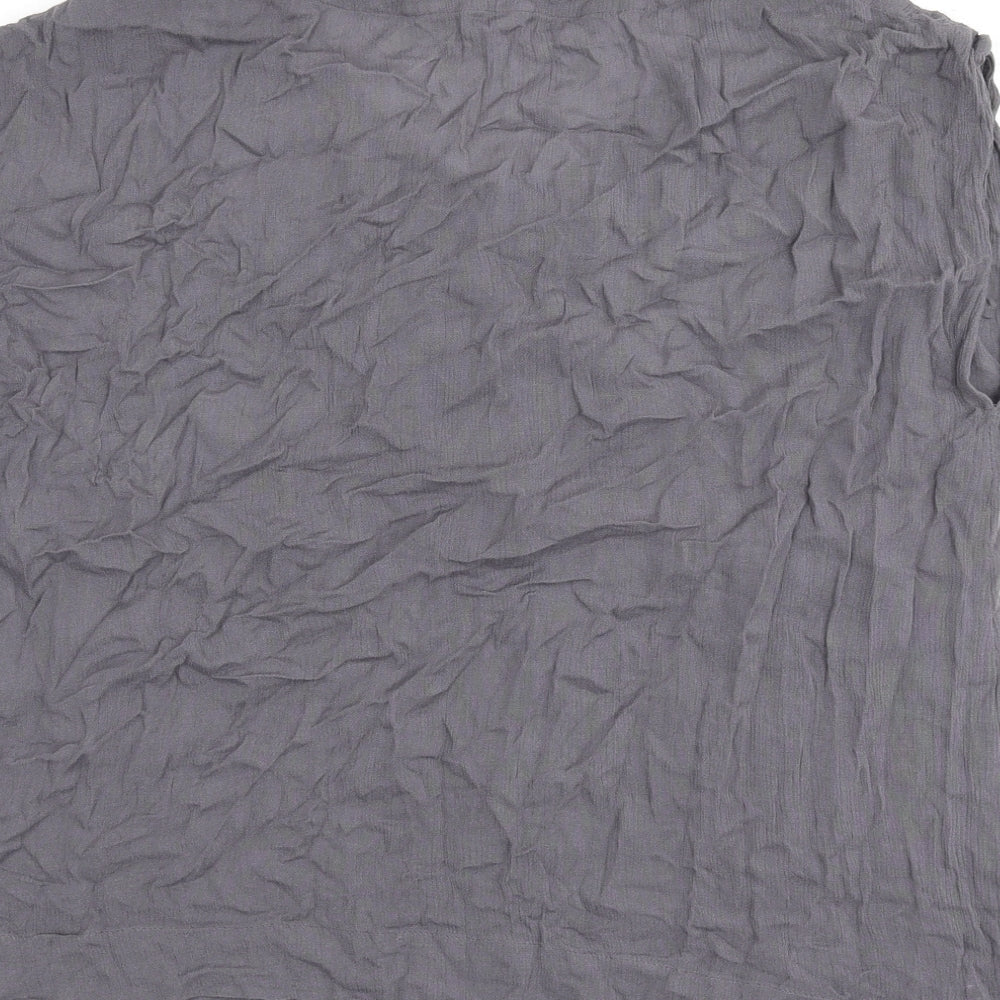 Nomad Womens Grey Viscose Basic Blouse Size 12 V-Neck