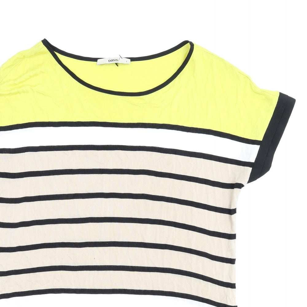 Womens UK Size S Oasis Multicoloured Basic T-Shirt