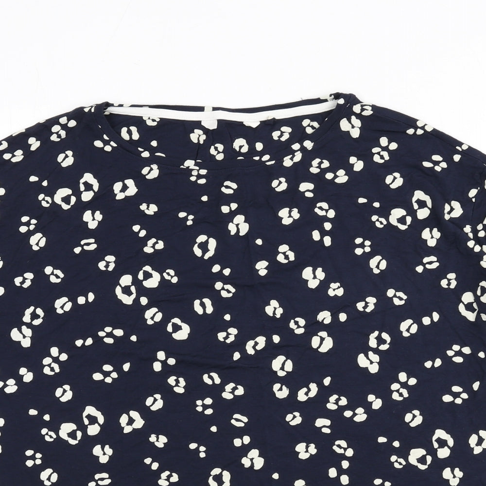 Marks and Spencer Womens Blue Geometric Viscose Top Pyjama Top Size 22