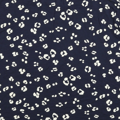Marks and Spencer Womens Blue Geometric Viscose Top Pyjama Top Size 22