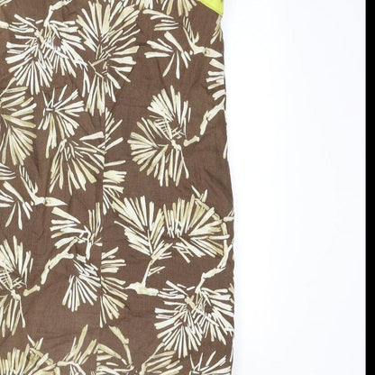 Fenn Wright Manson Womens Multicoloured Geometric Linen Sheath Size 10 Square Neck Zip