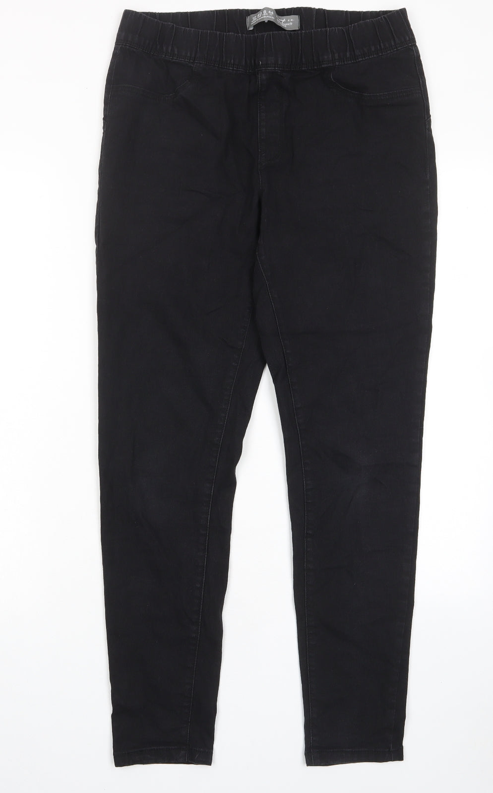 Denim & Co. Womens Black Cotton Skinny Jeans Size 10 L29 in Regular - Elastic waist