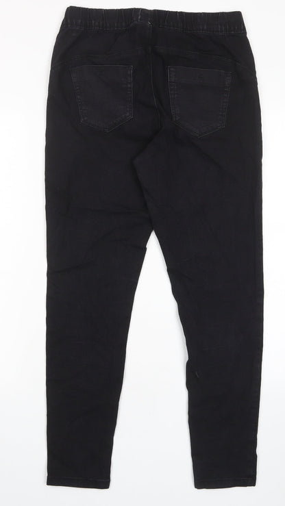 Denim & Co. Womens Black Cotton Skinny Jeans Size 10 L29 in Regular - Elastic waist