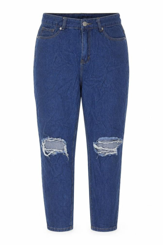 Womens UK Size 12 Boohoo Regular Fit Mom Blue Jeans