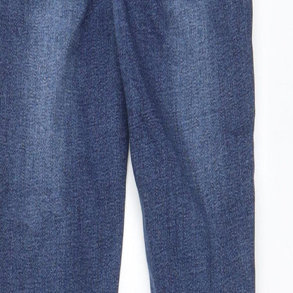 New Look Girls Blue Cotton Skinny Jeans Size 9 Years L23 in Regular Zip - Pockets, Belt Loops