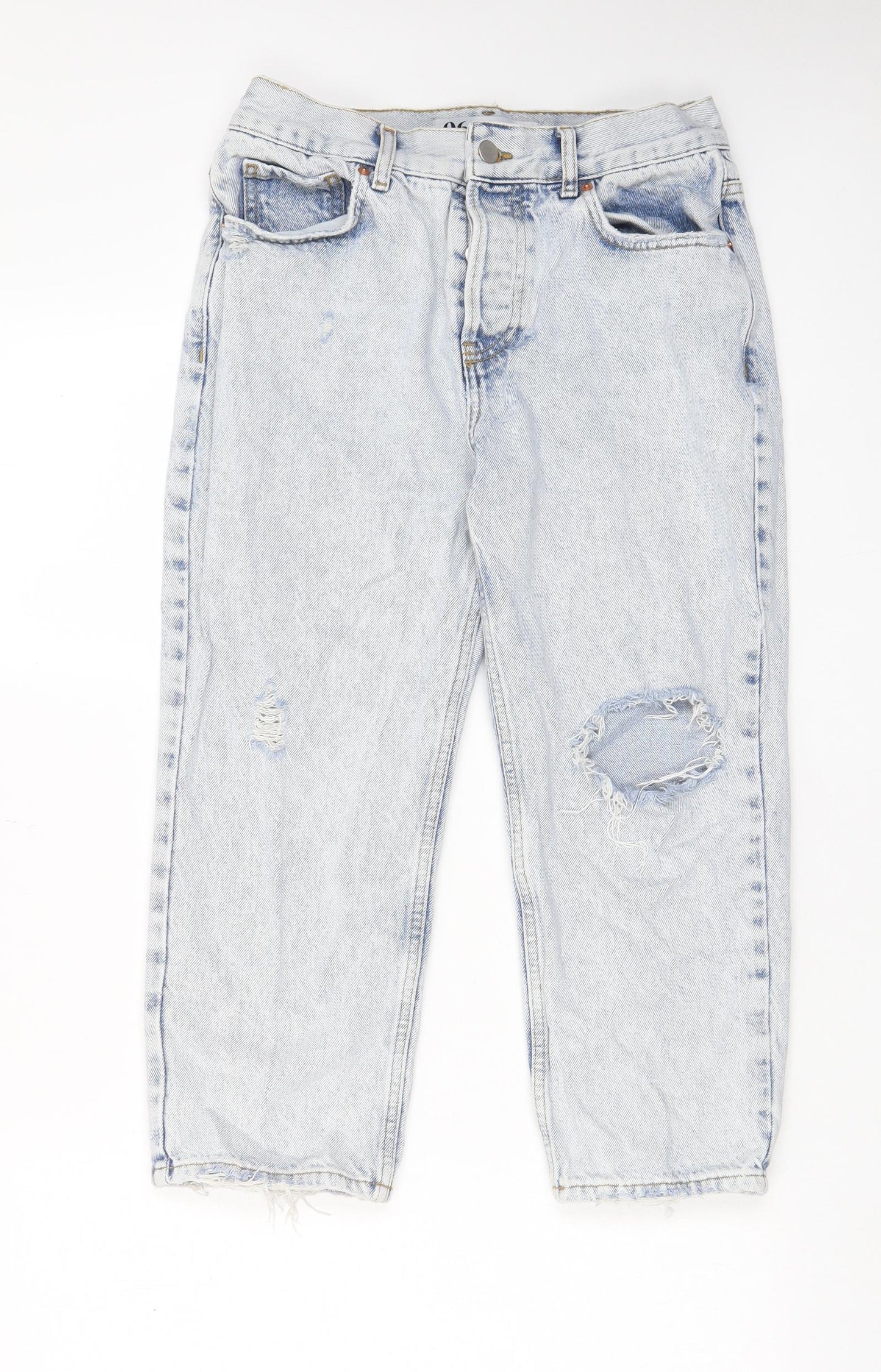 NEXT Womens Blue Cotton Cropped Jeans Size 26 in L28 in Regular Button - Pockets, Belt Loops