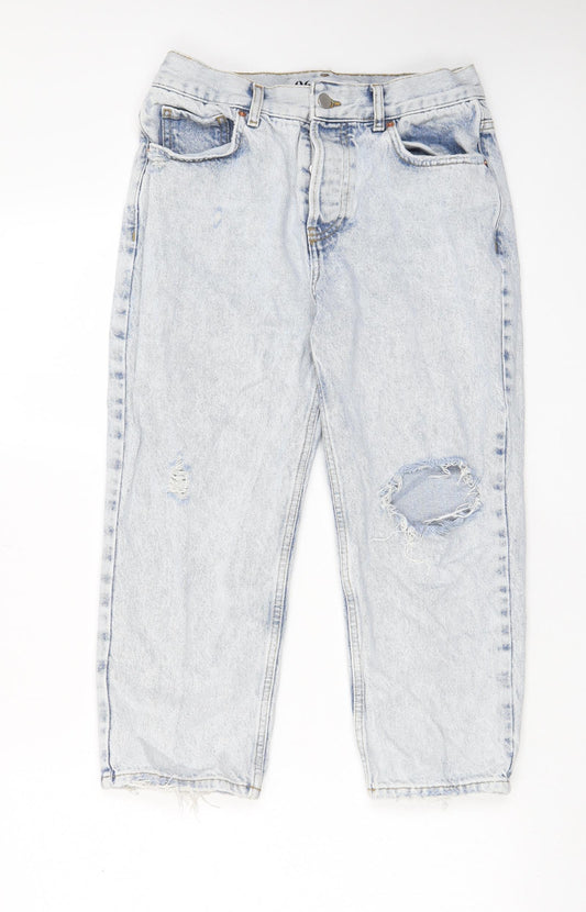 NEXT Womens Blue Cotton Cropped Jeans Size 26 in L28 in Regular Button - Pockets, Belt Loops