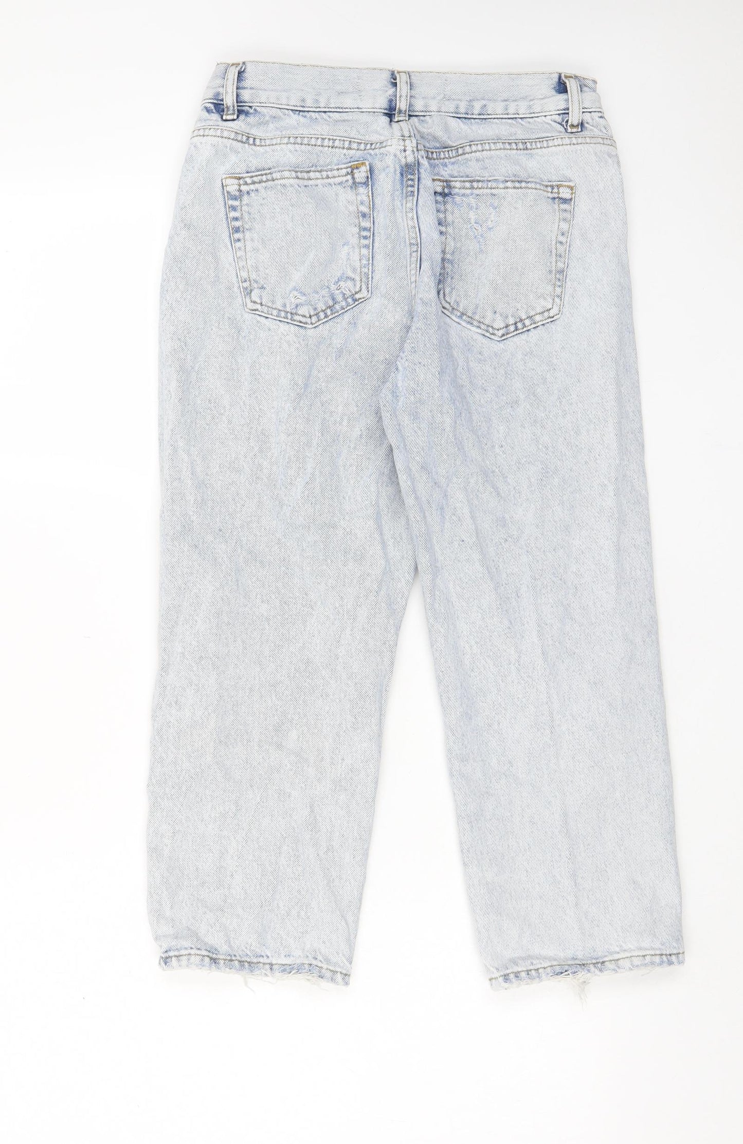 NEXT Womens Blue Cotton Cropped Jeans Size 26 in L28 in Regular Button - Pockets, Belt Loops