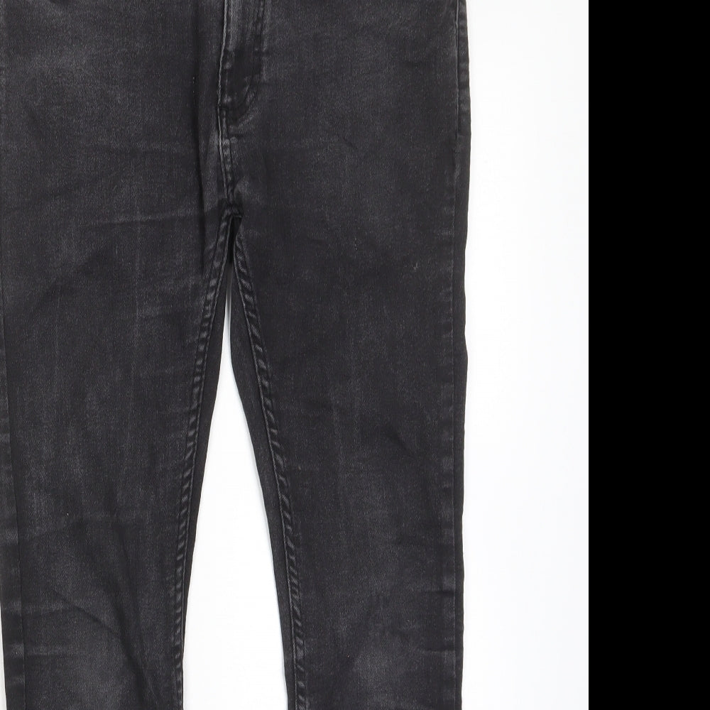 Topshop Womens Grey Cotton Skinny Jeans Size 32 in L30 in Regular Zip - Pockets, Belt Loops