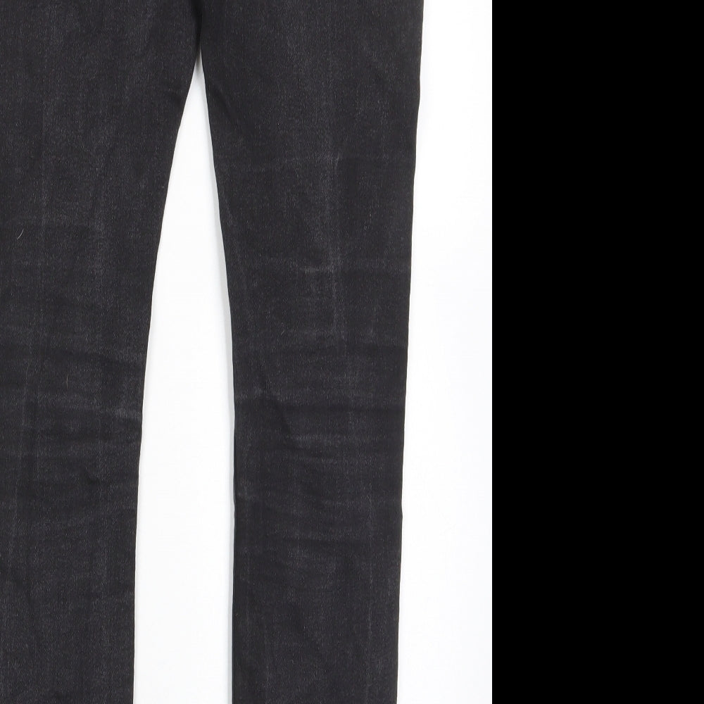 Topshop Womens Grey Cotton Skinny Jeans Size 32 in L30 in Regular Zip - Pockets, Belt Loops