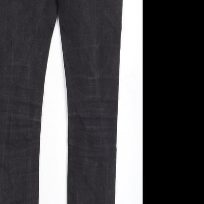 Topshop Womens Grey Cotton Skinny Jeans Size 32 in L30 in Regular Zip - Pockets, Belt Loops