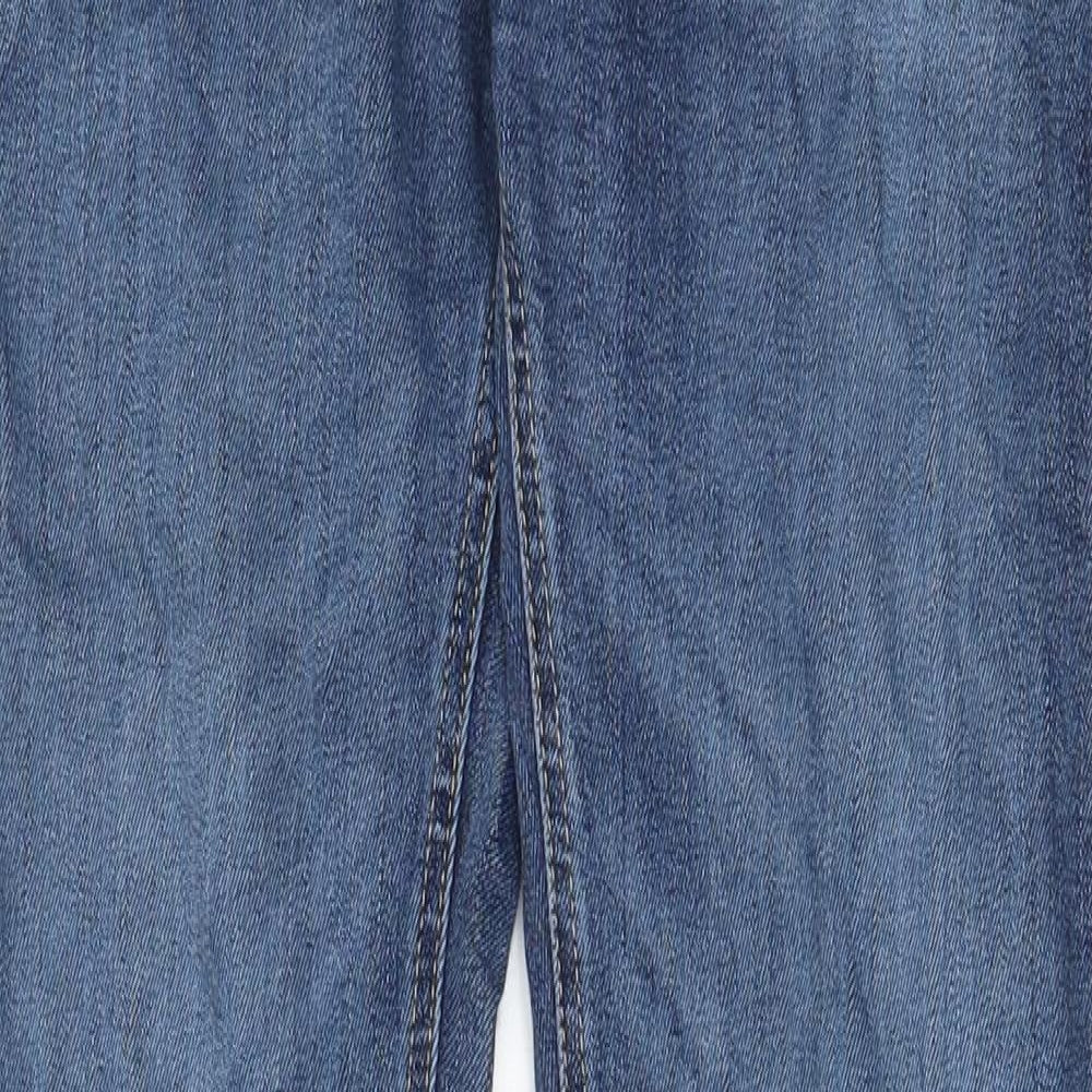 Marks and Spencer Mens Blue Cotton Skinny Jeans Size 30 in L33 in Regular Zip - Pockets, Belt Loops