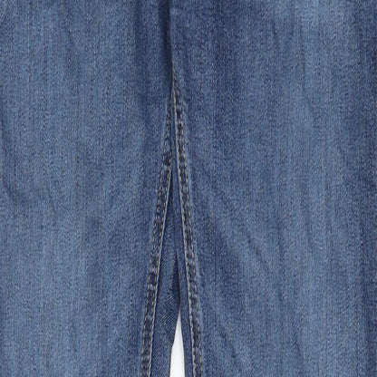 Marks and Spencer Mens Blue Cotton Skinny Jeans Size 30 in L33 in Regular Zip - Pockets, Belt Loops