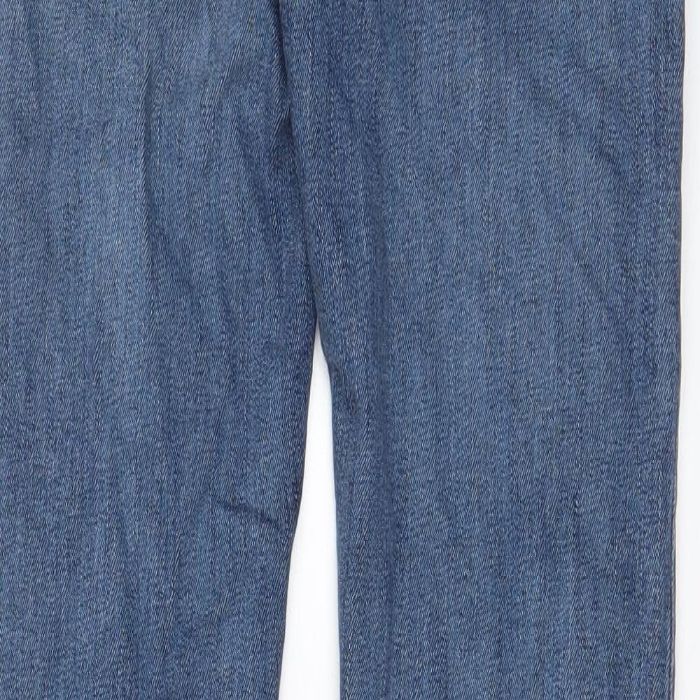 Marks and Spencer Mens Blue Cotton Skinny Jeans Size 30 in L33 in Regular Zip - Pockets, Belt Loops