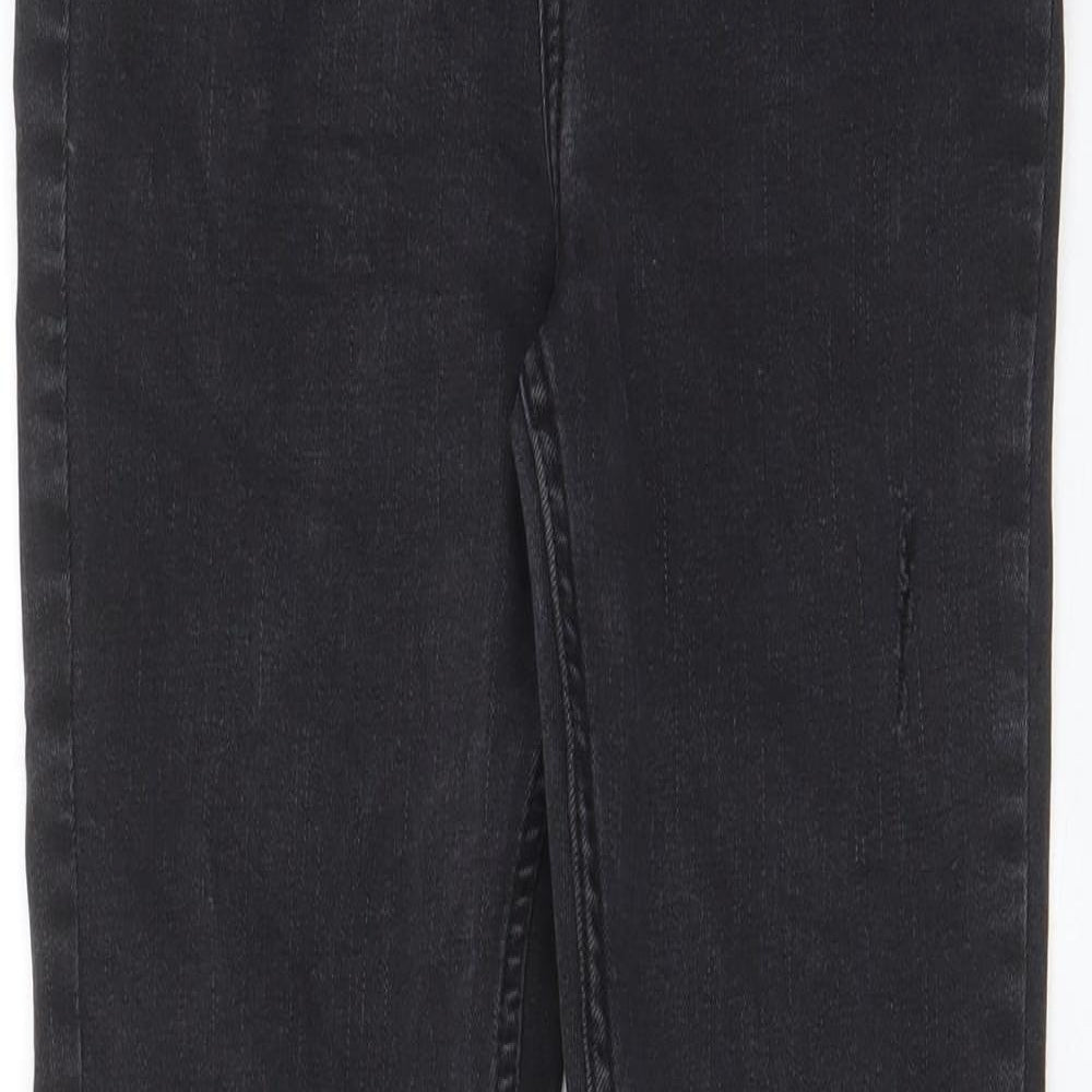 Denim & Co. Womens Grey Cotton Skinny Jeans Size 10 L27 in Regular Zip - Pockets, Belt Loops