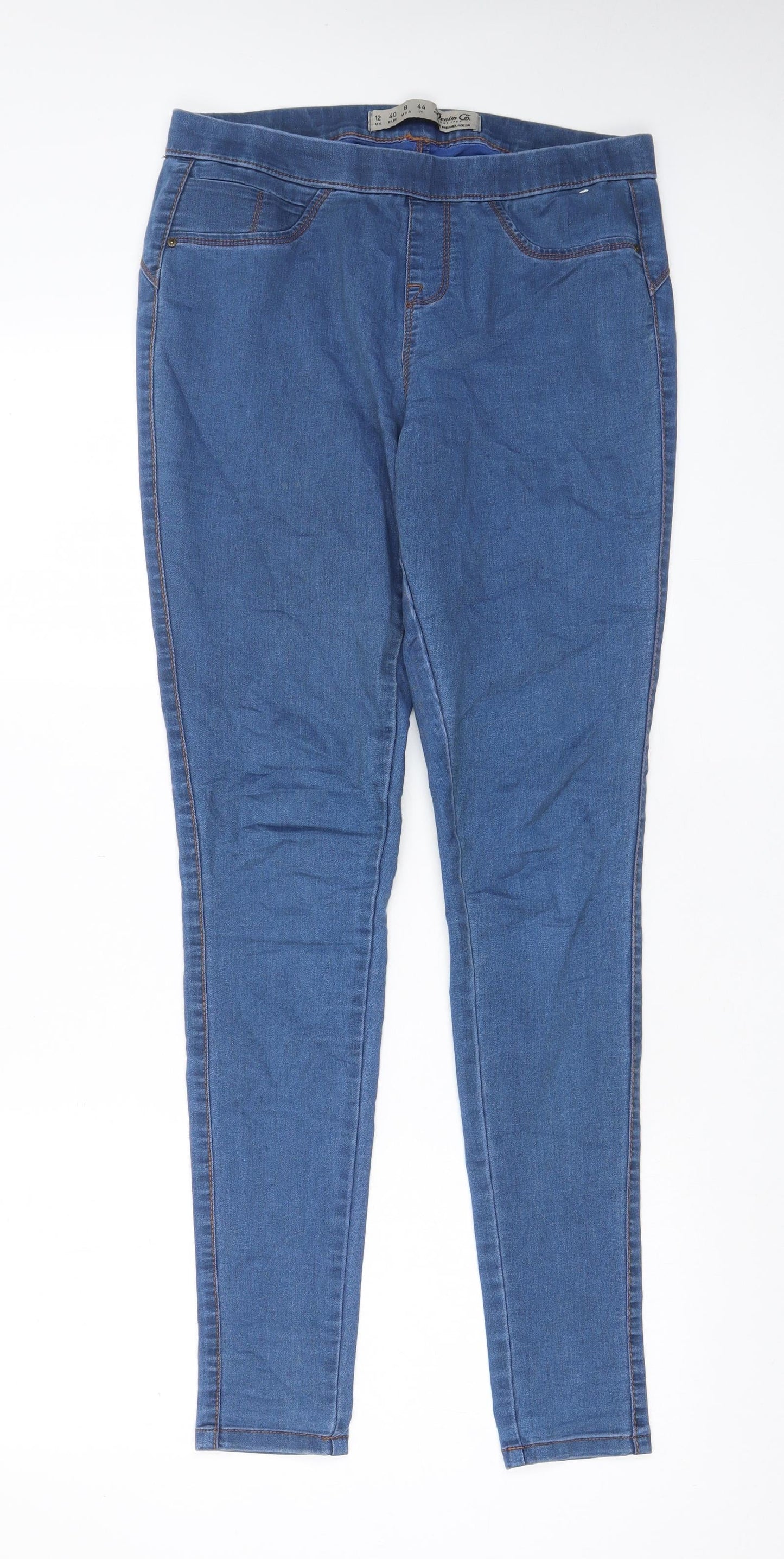 Denim & Co. Womens Blue Cotton Skinny Jeans Size 10 L31 in Regular - Elastic waist