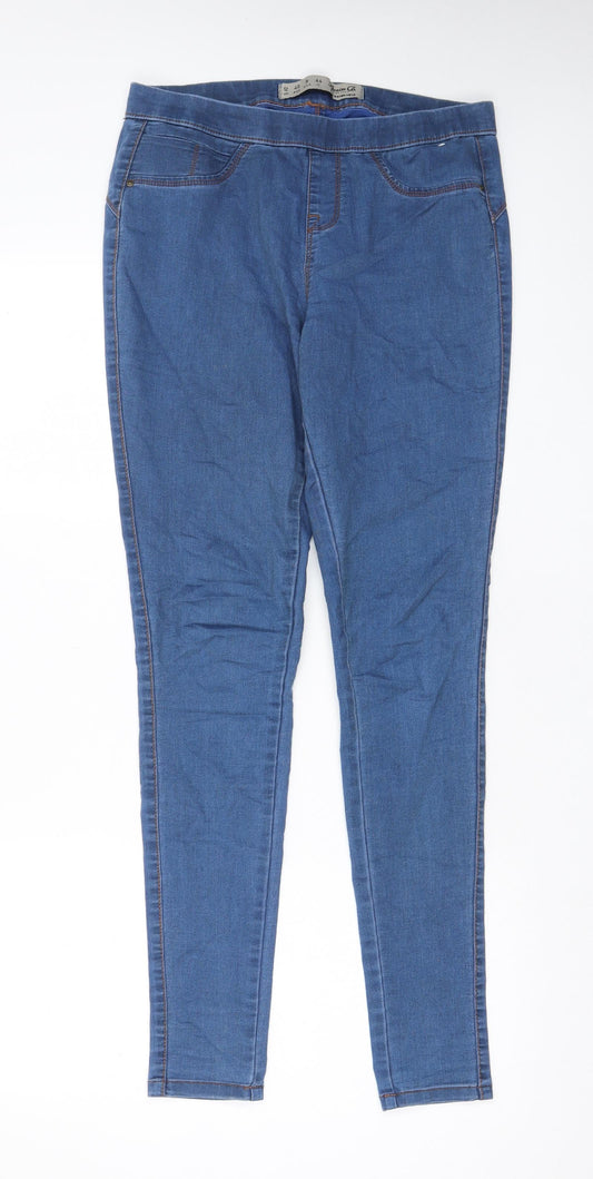 Denim & Co. Womens Blue Cotton Skinny Jeans Size 10 L31 in Regular - Elastic waist