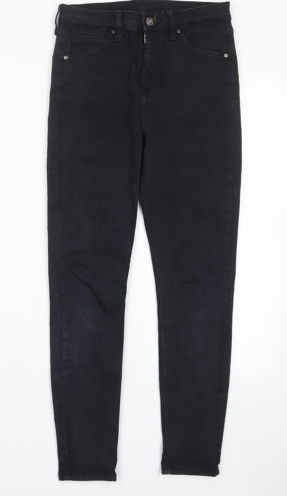 Topshop Womens Black Cotton Skinny Jeans Size 28 in L30 in Regular Zip - Pockets, Belt Loops