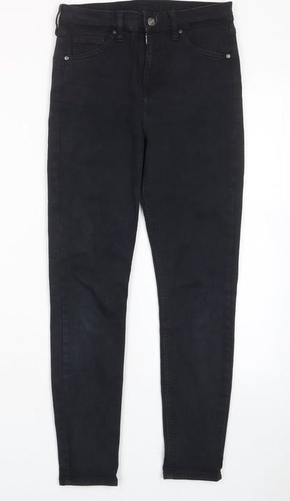 Topshop Womens Black Cotton Skinny Jeans Size 28 in L30 in Regular Zip - Pockets, Belt Loops